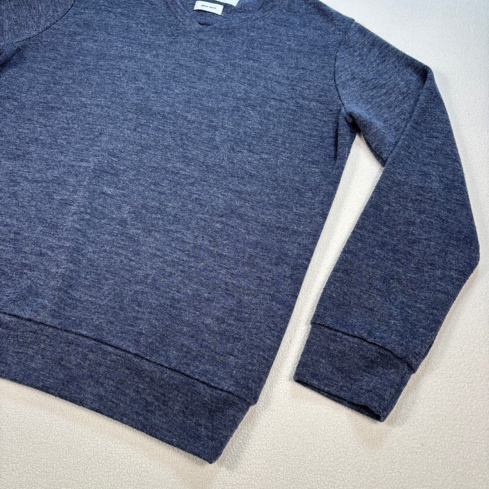 Mizzen Main Sweater Men's M Navy Trim Fit V-Neck Made in USA Knit Pullover Basic - Picture 5 of 12